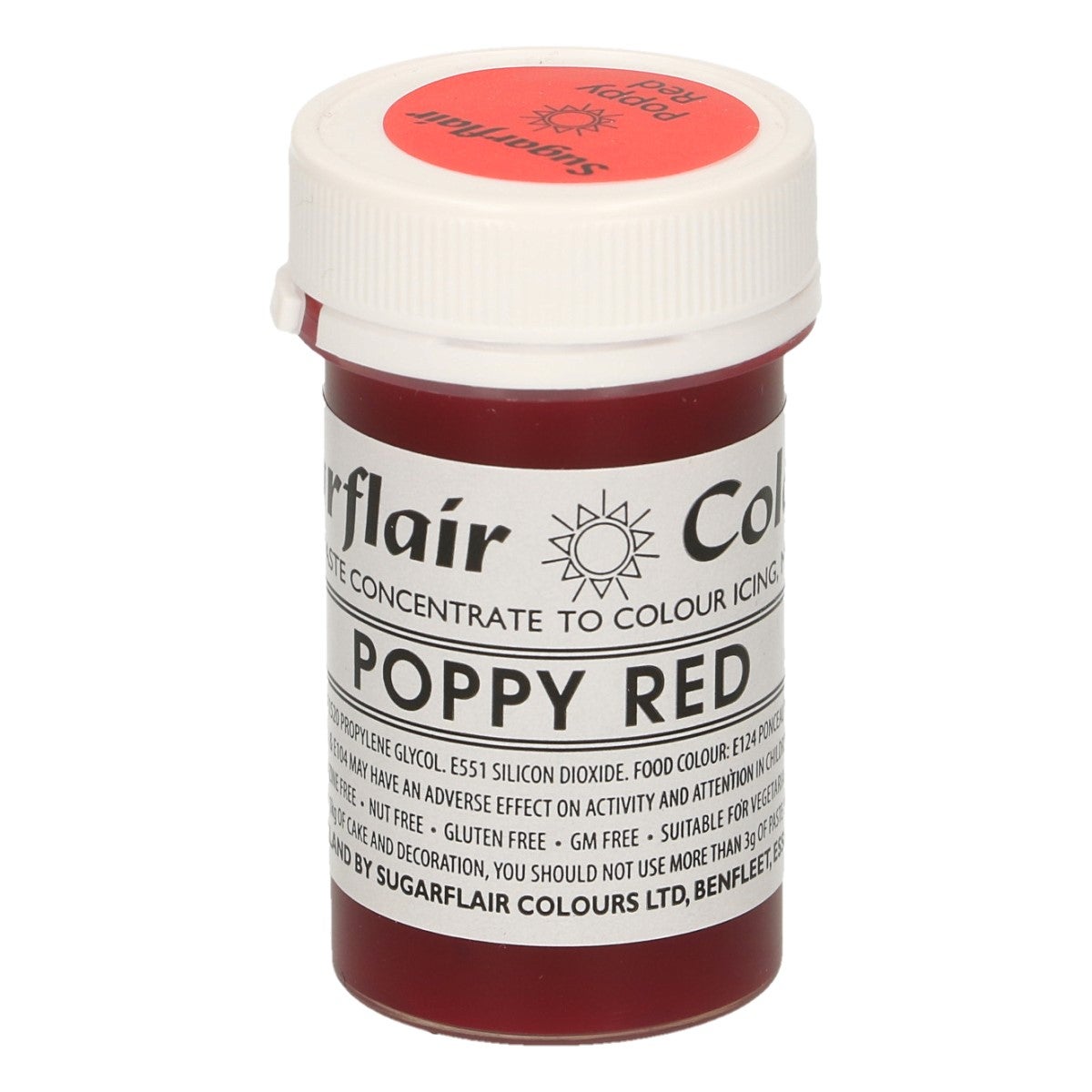 Sugarflair Paste Colour POPPY RED, 25g