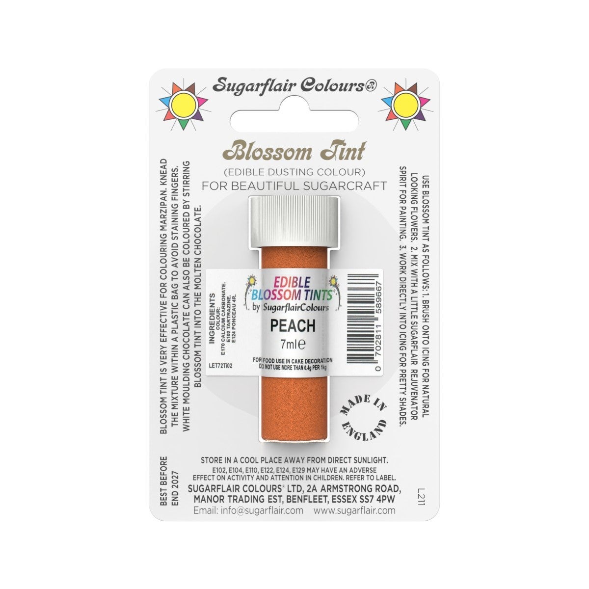 Sugarflair Eetbare Kleurpoeder Perzik 7ml