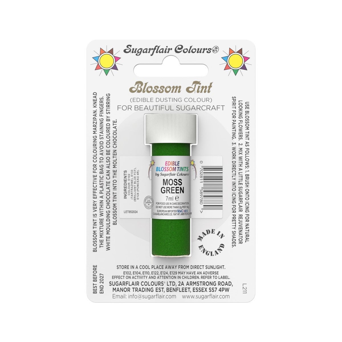 Sugarflair Eetbare Kleurpoeder Mosgroen 7ml