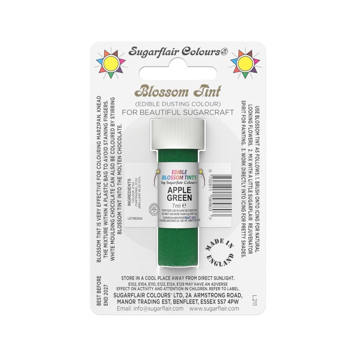 Sugarflair Eetbare Kleurpoeder Appelgroen 7ml