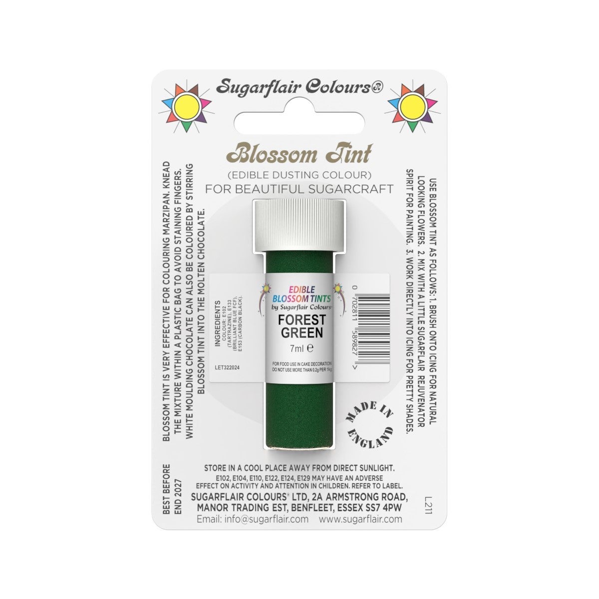 Sugarflair Dusting Colour FOREST GREEN, 7ml