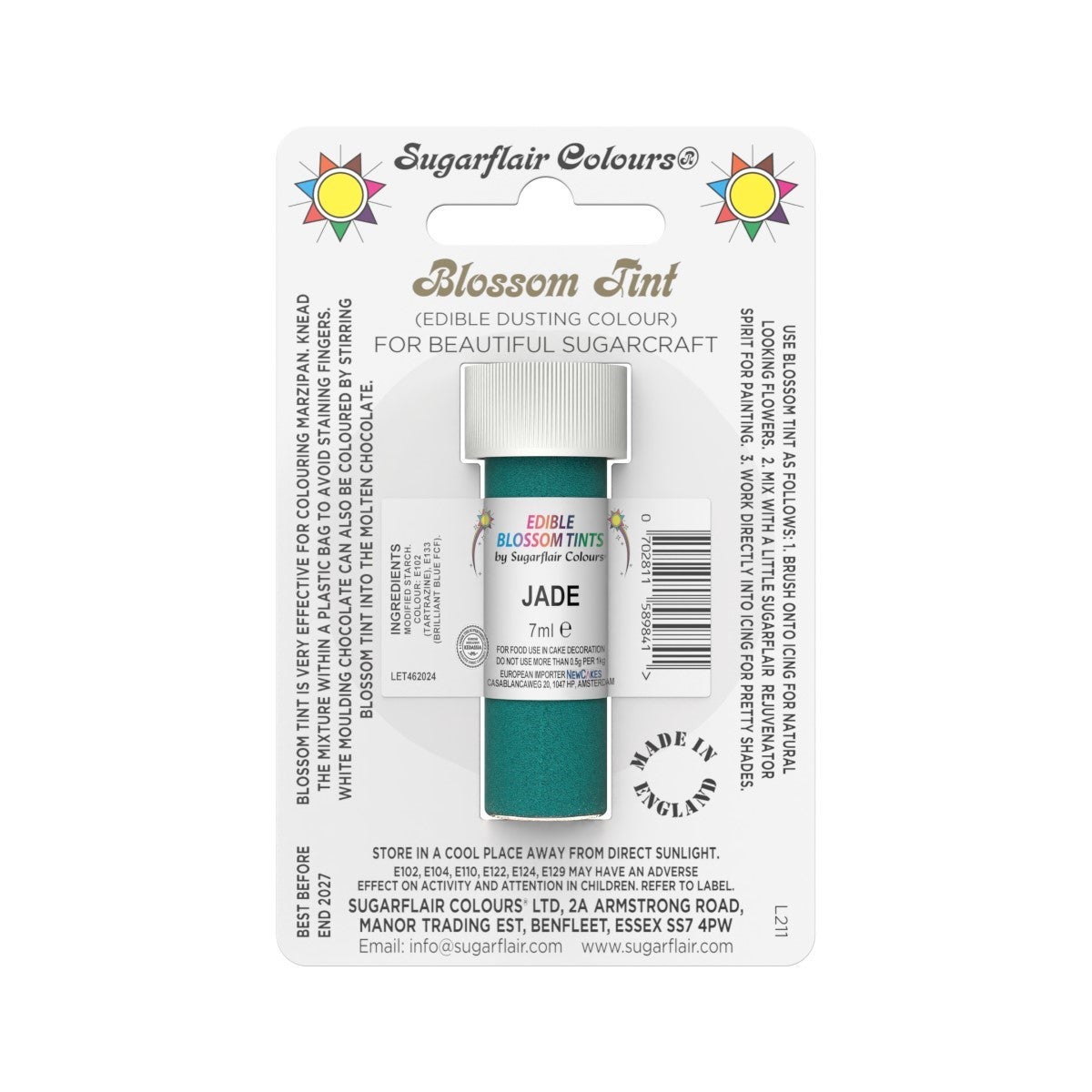 Sugarflair Eetbare Kleurpoeder Jadegroen 7ml