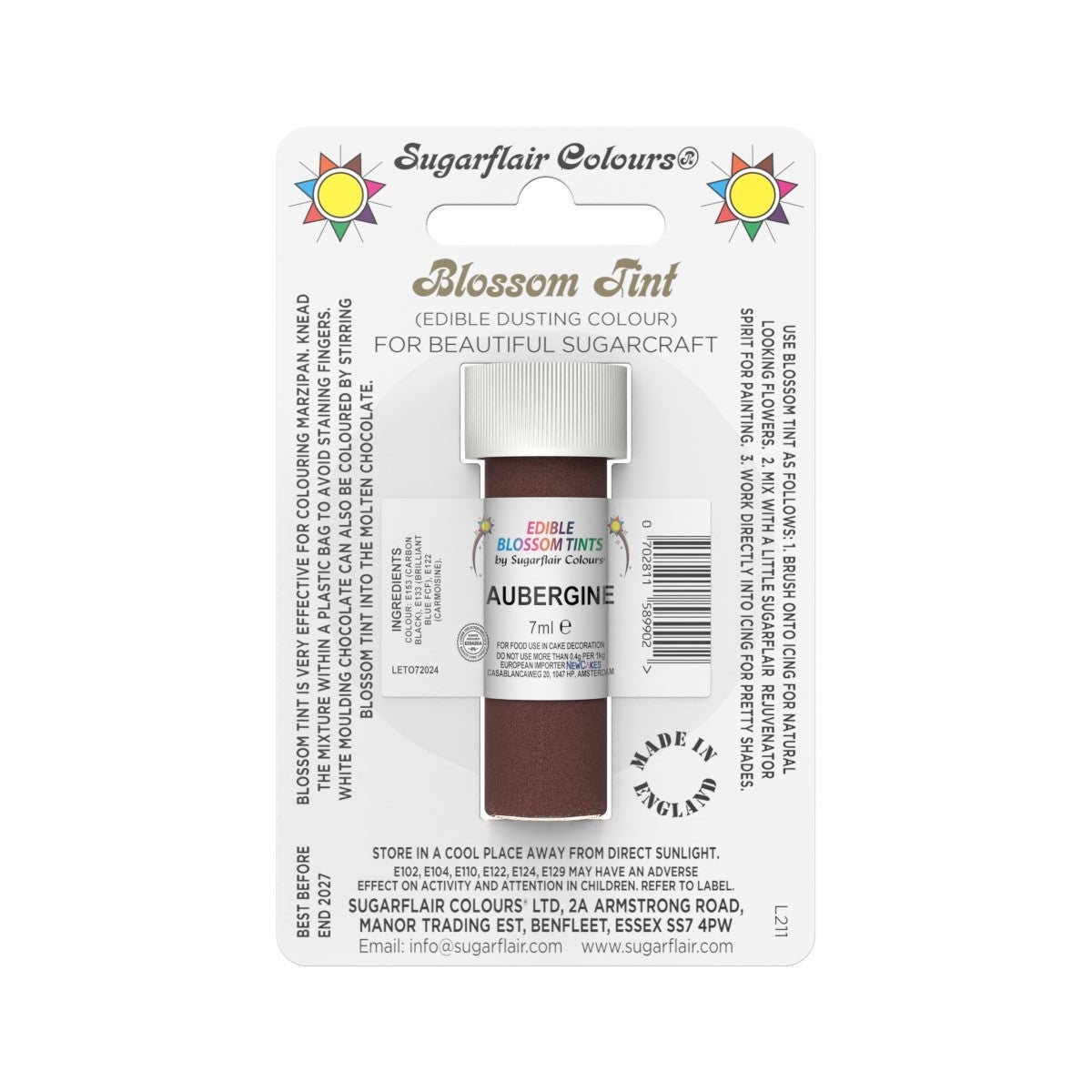 Sugarflair Eetbare Kleurpoeder Aubergine 7ml