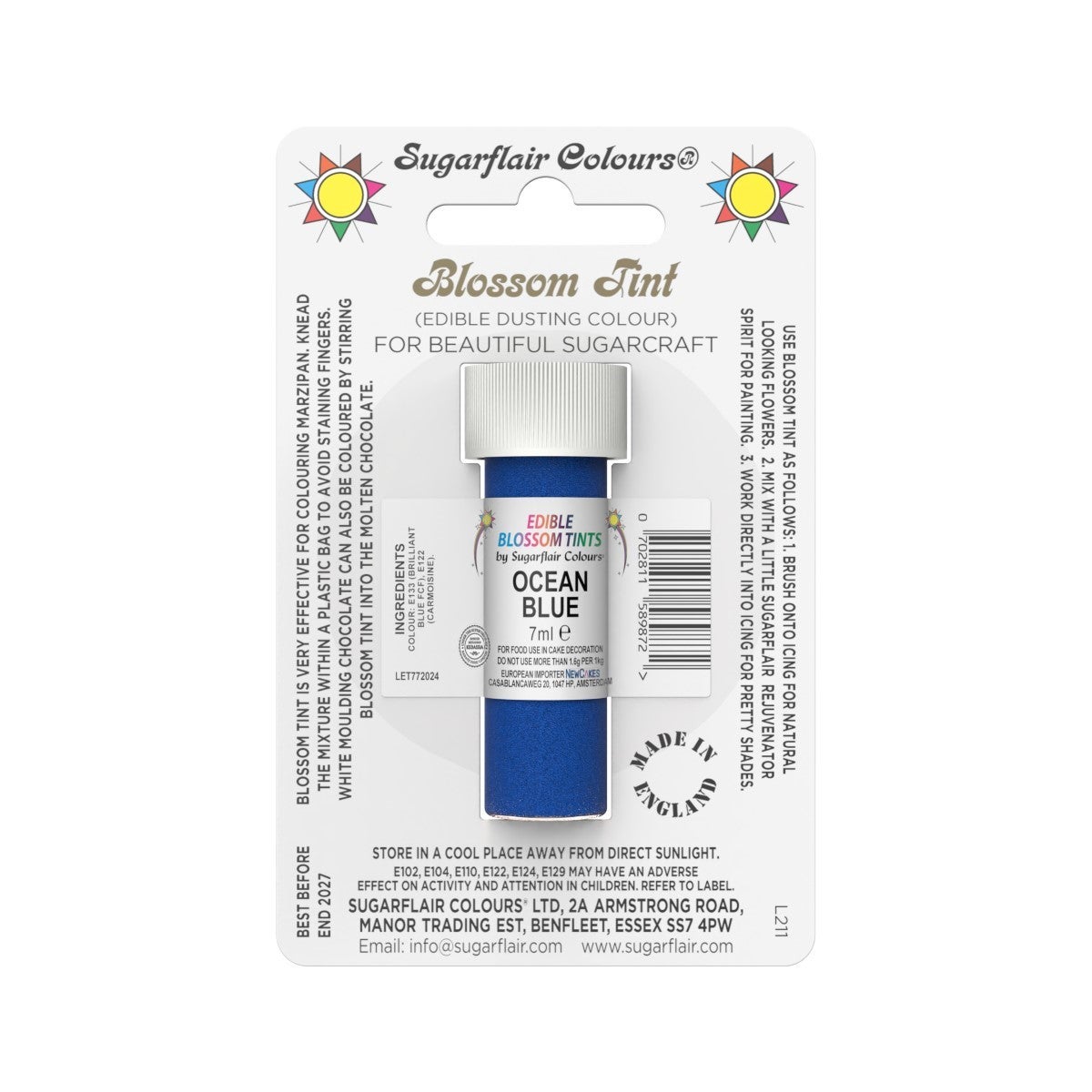 Sugarflair Eetbare Kleurpoeder Oceaanblauw 7ml