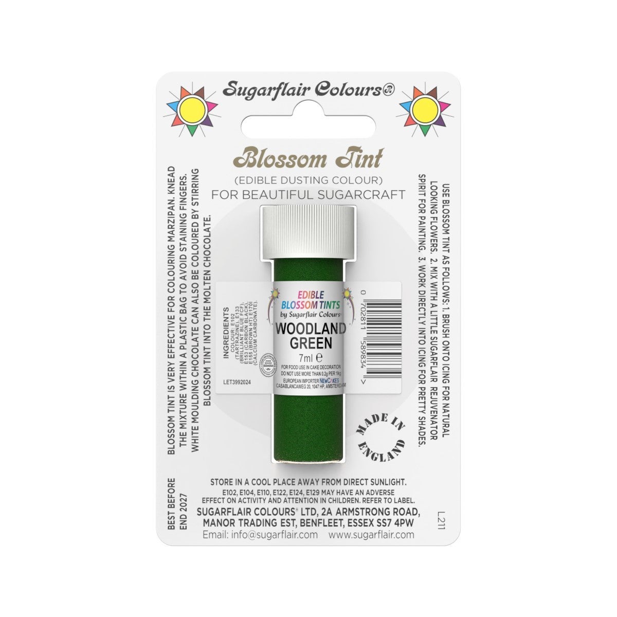 Sugarflair Dusting Colour WOODLAND GREEN, 7ml