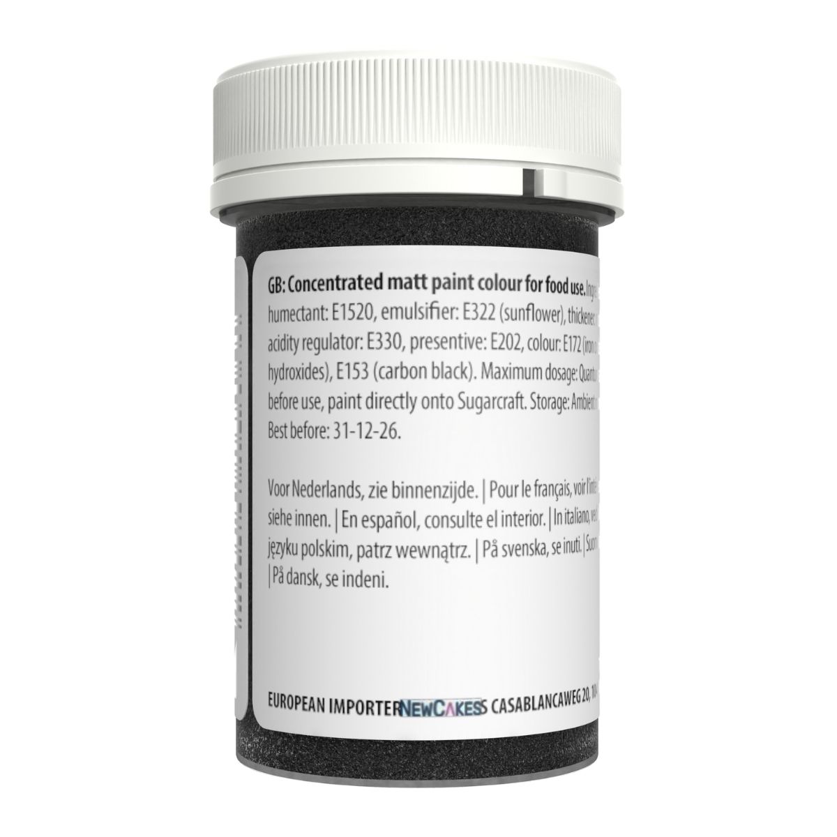 Sugarflair Edible Matt Paint - Black- 25ml