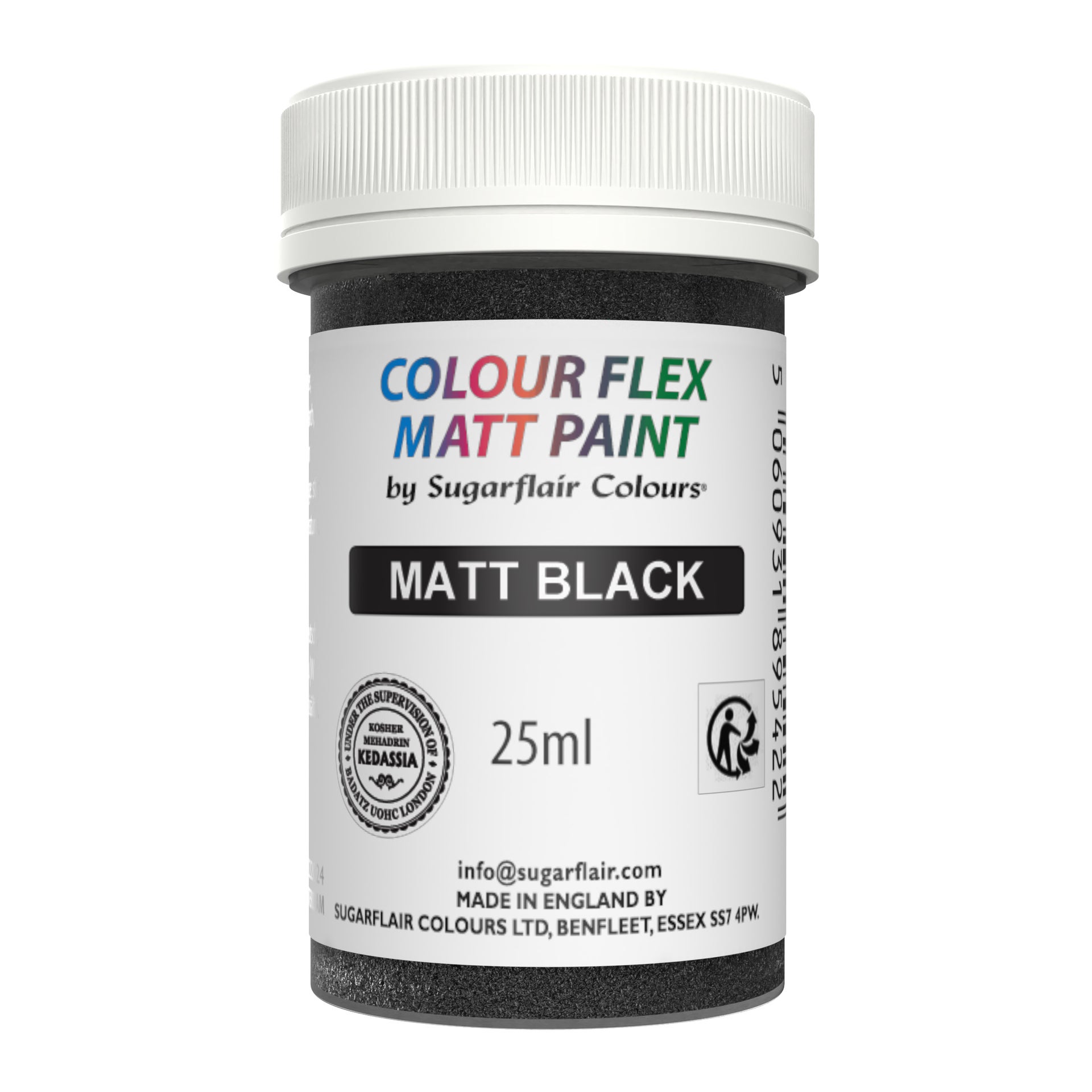 Sugarflair Edible Matt Paint - Black- 25ml
