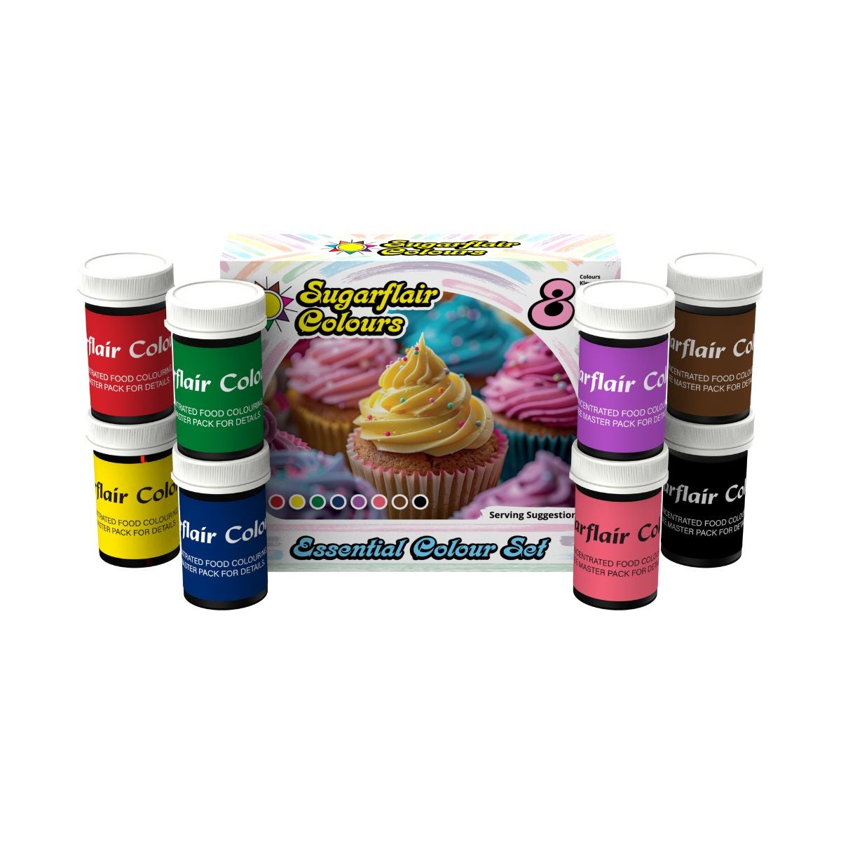 Sugarflair Paste Colour Mixed Essentials Set 8x25g