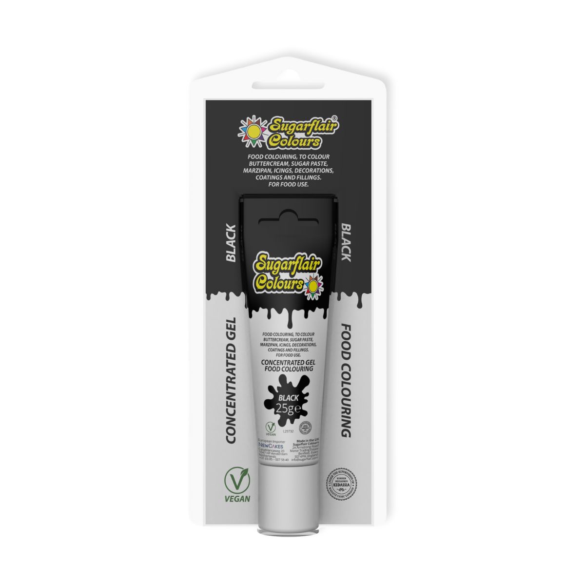 Sugarflair Gel Colour Tube Black 25 g