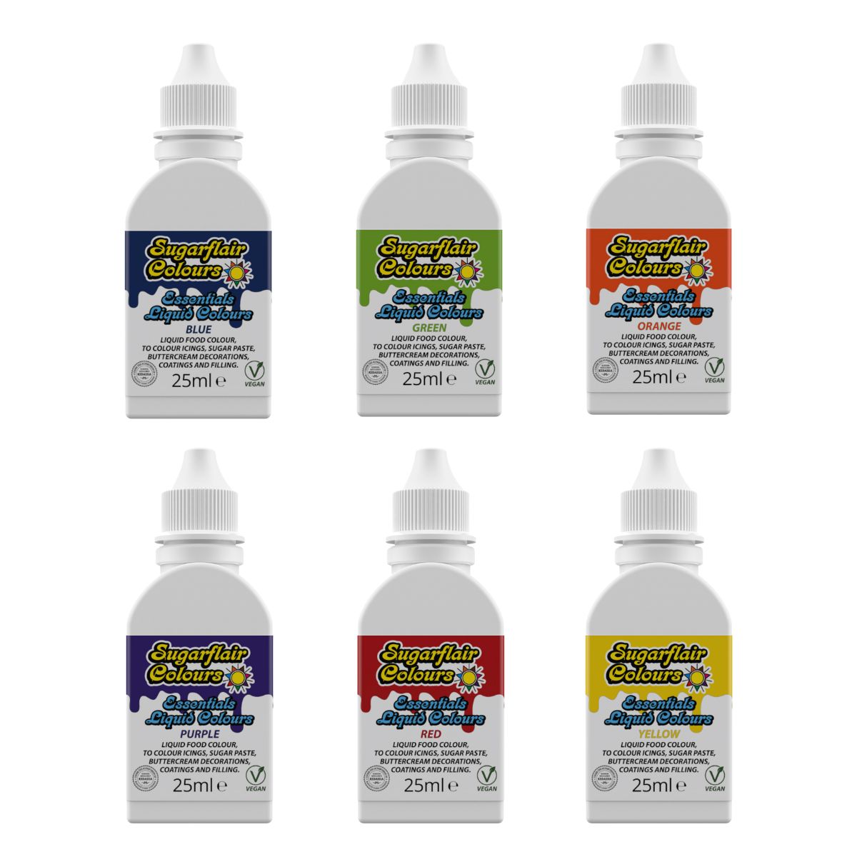 Sugarflair Liquid Colour Rainbow set/6