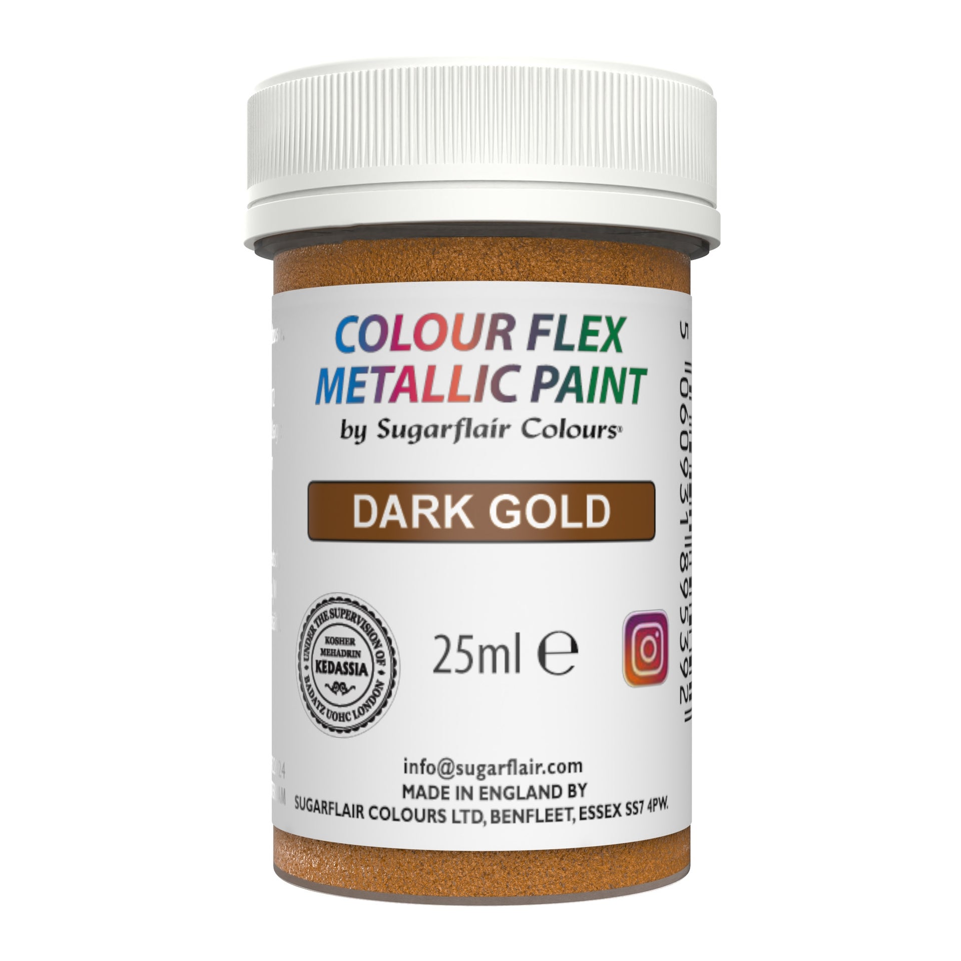 Sugarflair Edible Metallic Paint - Dark Gold 25ml