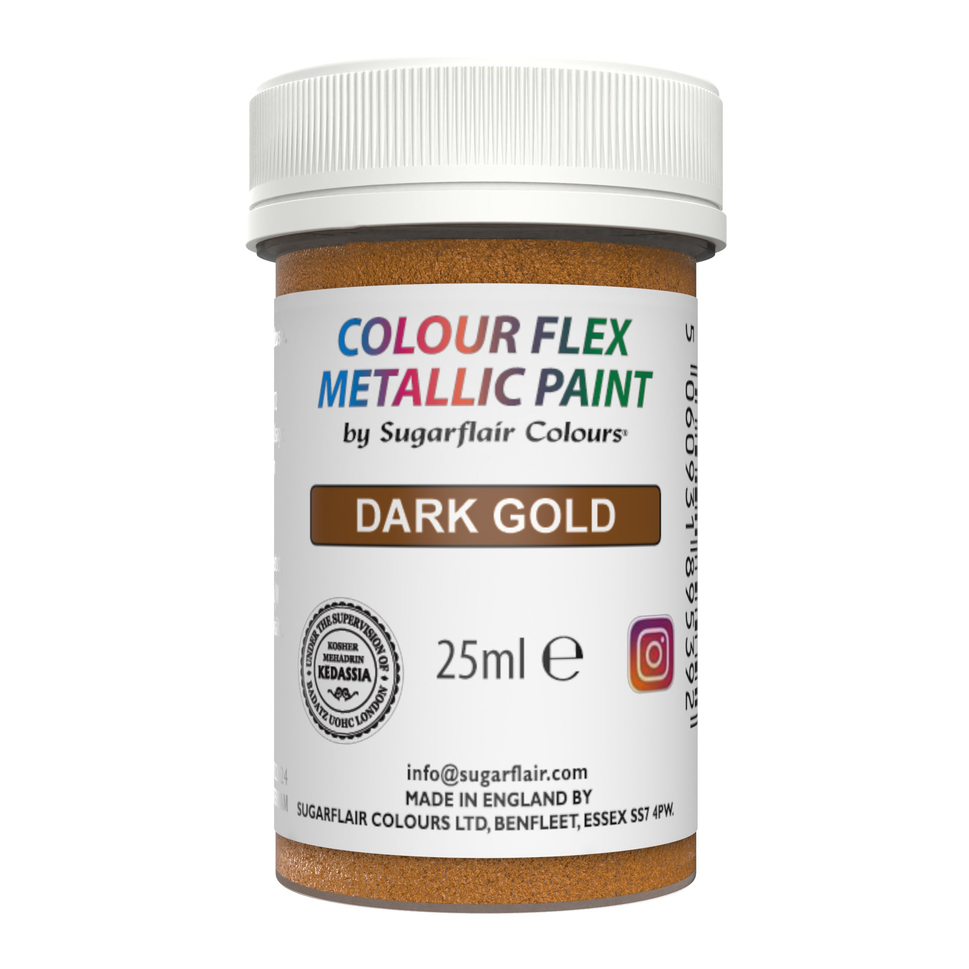 Sugarflair Edible Metallic Paint - Dark Gold 25ml
