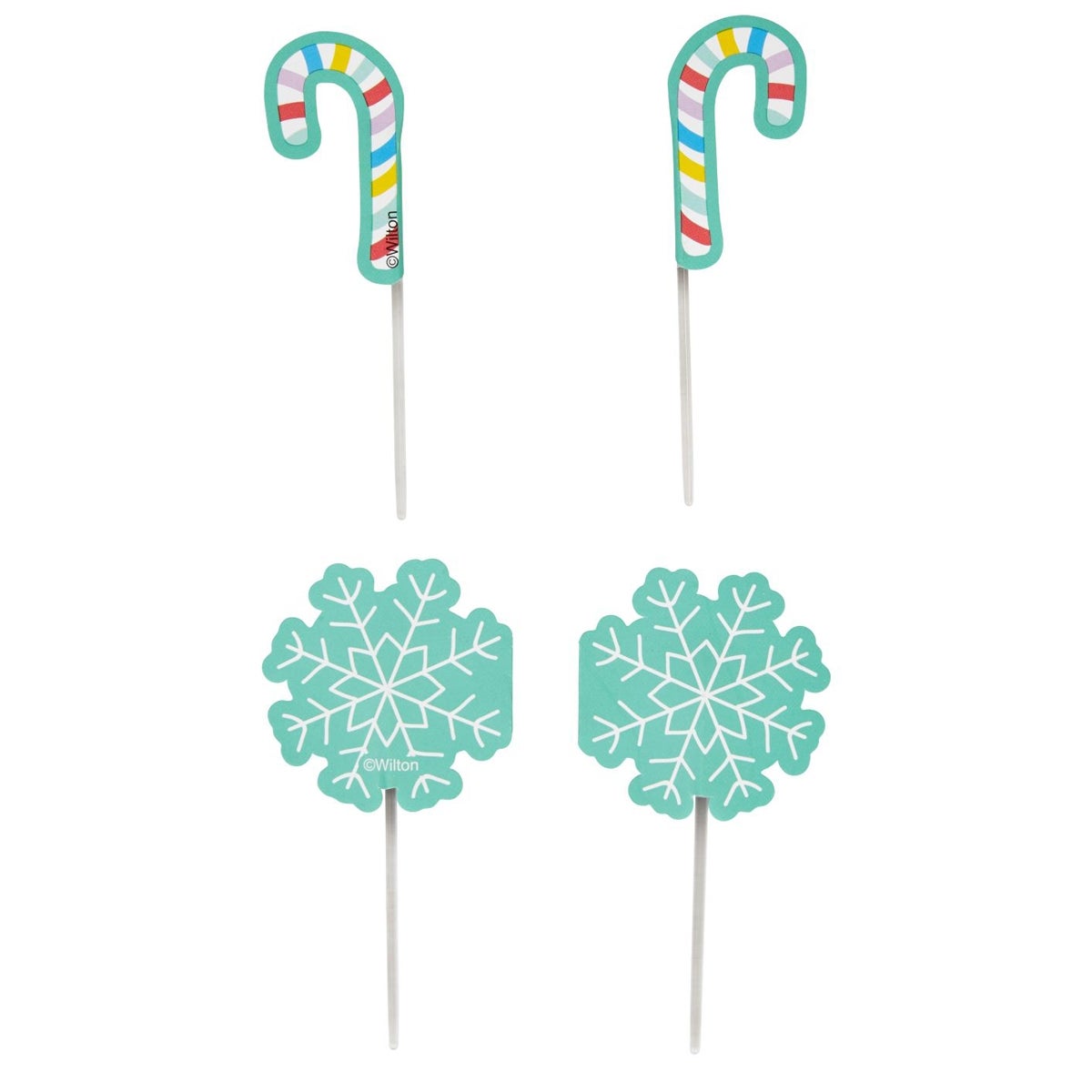 Wilton Treat Picks Snowflake & Candy Cane pk/12