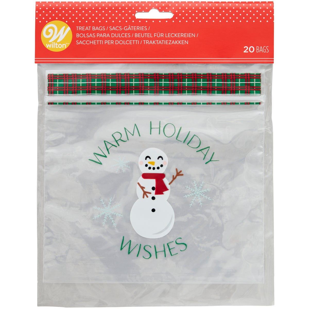 Wilton Resealable Treat Bags Snowman pk/20