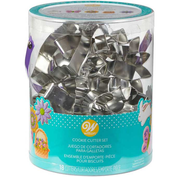 Wilton Metal Cookie Cutter Tub Easter Set/18