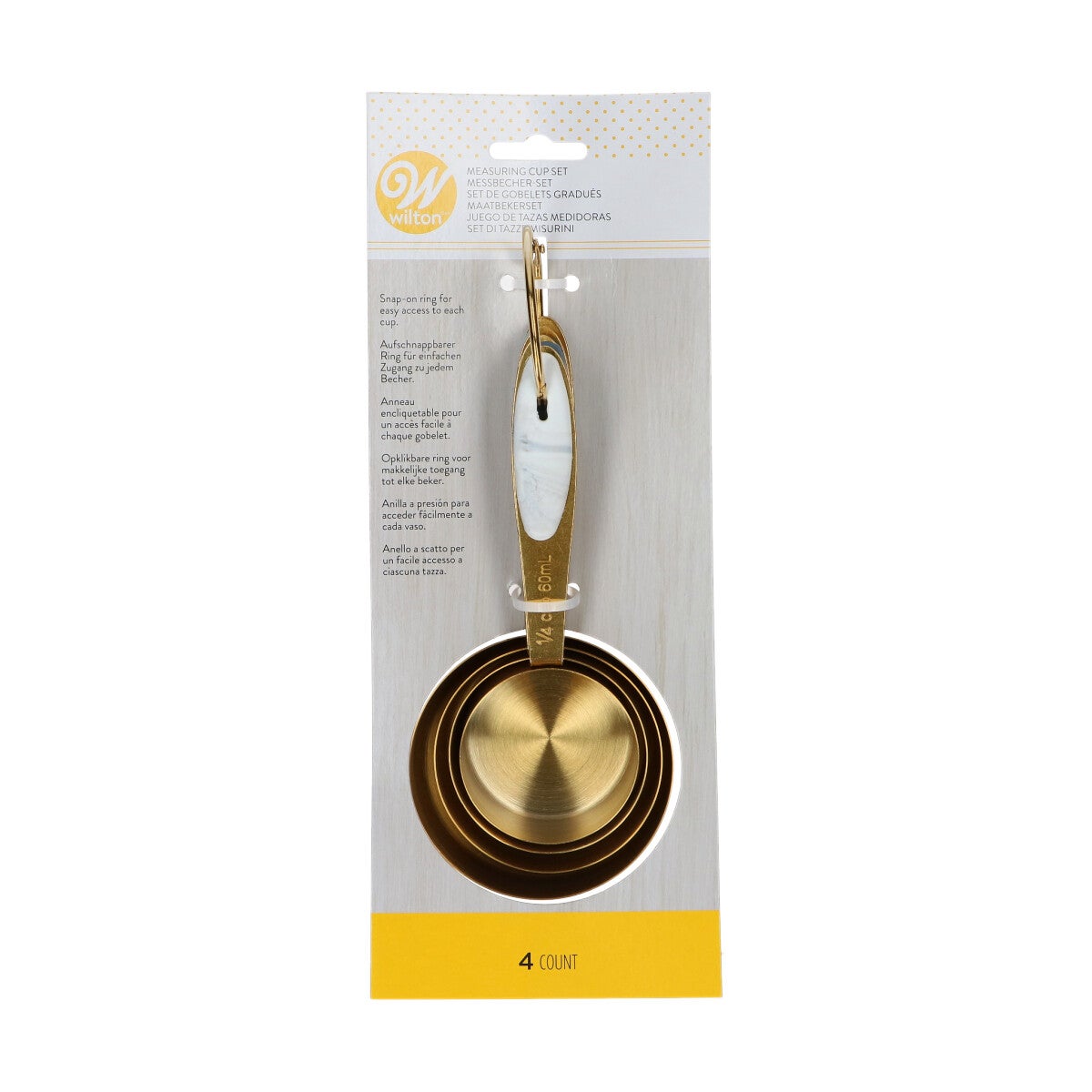 Wilton Gouden Metalen Maatcupjes 4 stuks