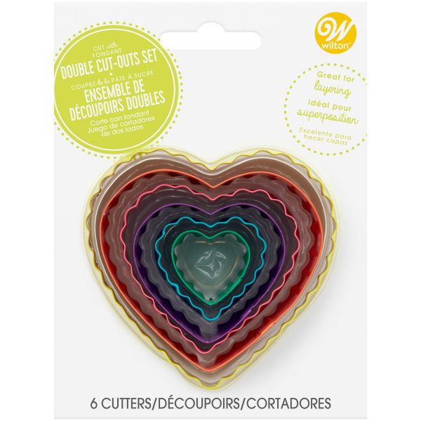 Wilton Double-sided Cutters Heart Set/6