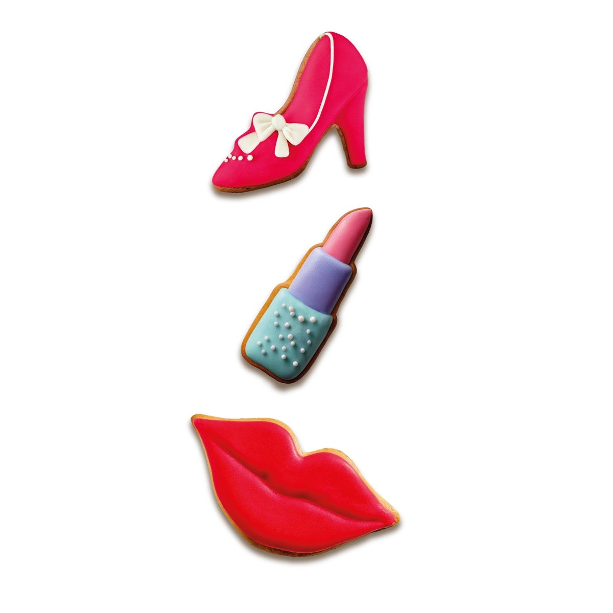 Wilton Cookie Cutter High Heel - Lipstick - Lips set/3