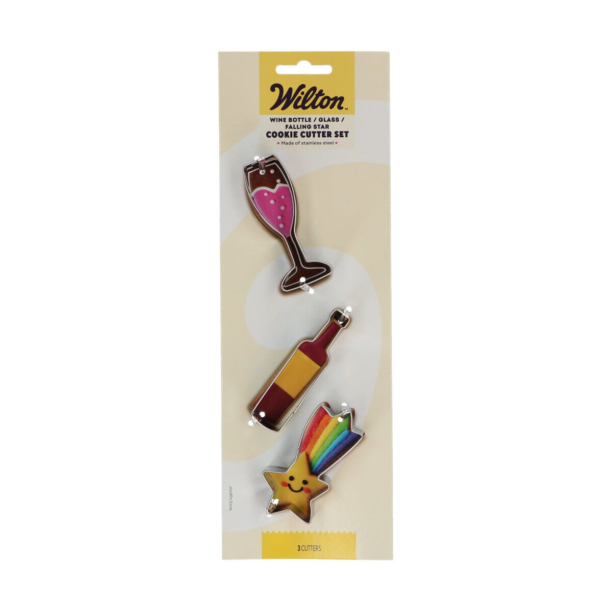 Wilton Cookie Cutter Wine Bottle - Glass - Falling Star set/3