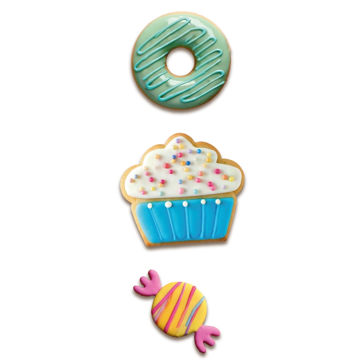 Wilton Cookie Cutter Donut - Cupcake - Candy set/3
