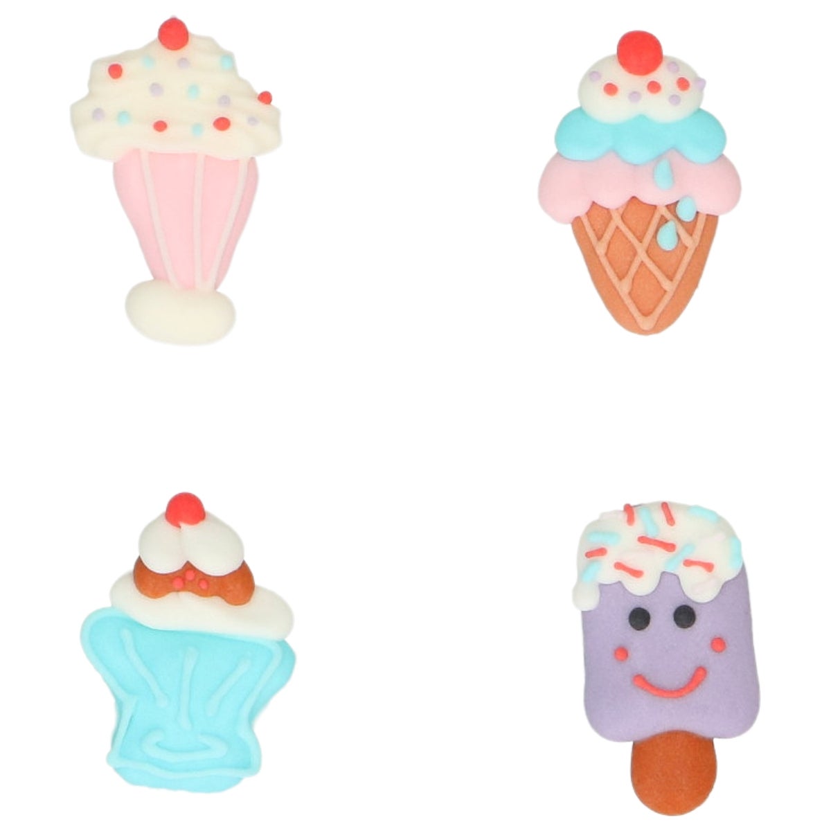 Wilton Sugar Decorations Ice Cream Party set/8