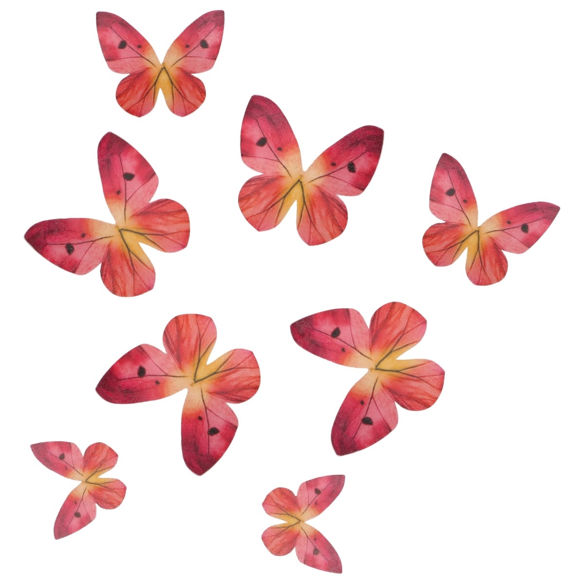 Wilton Edible Wafer Decorations Butterflies Ombre Pink set/8