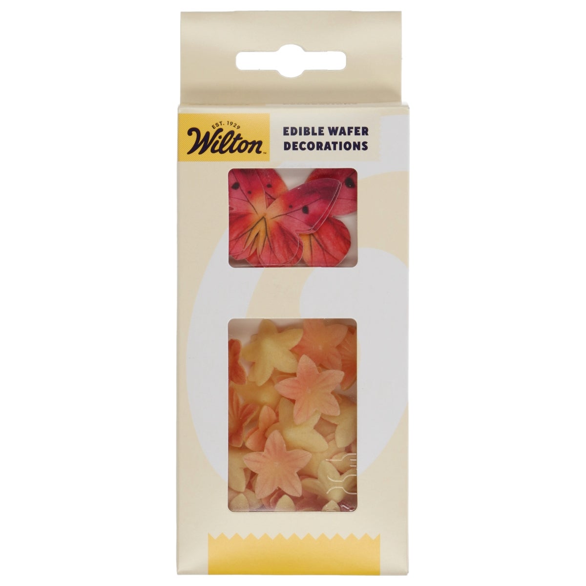 Wilton Edible Wafer Decorations Flowers & Butterflies Orange Pink set/30