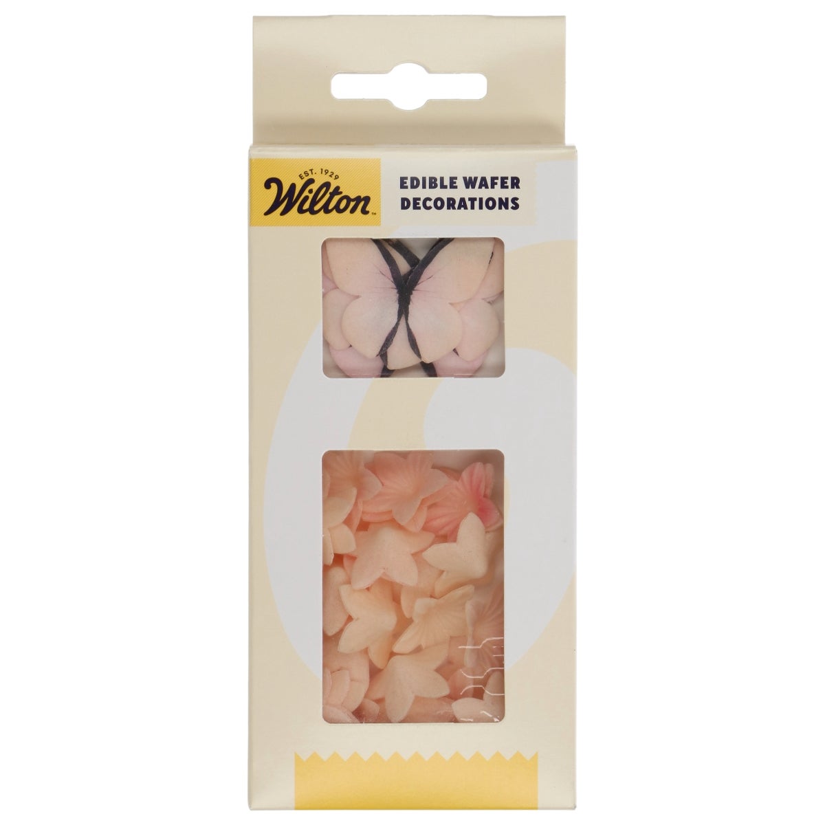 Wilton Edible Wafer Decorations Flowers & Butterflies Ombre Pink set/30