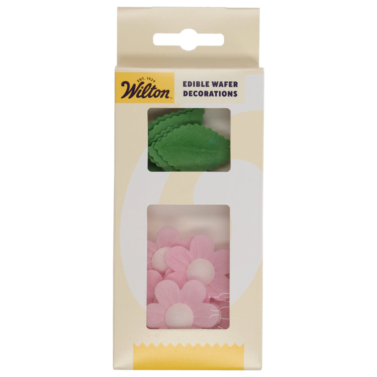 Wilton Edible Wafer Decorations Flowers & Leafs Pink set/11