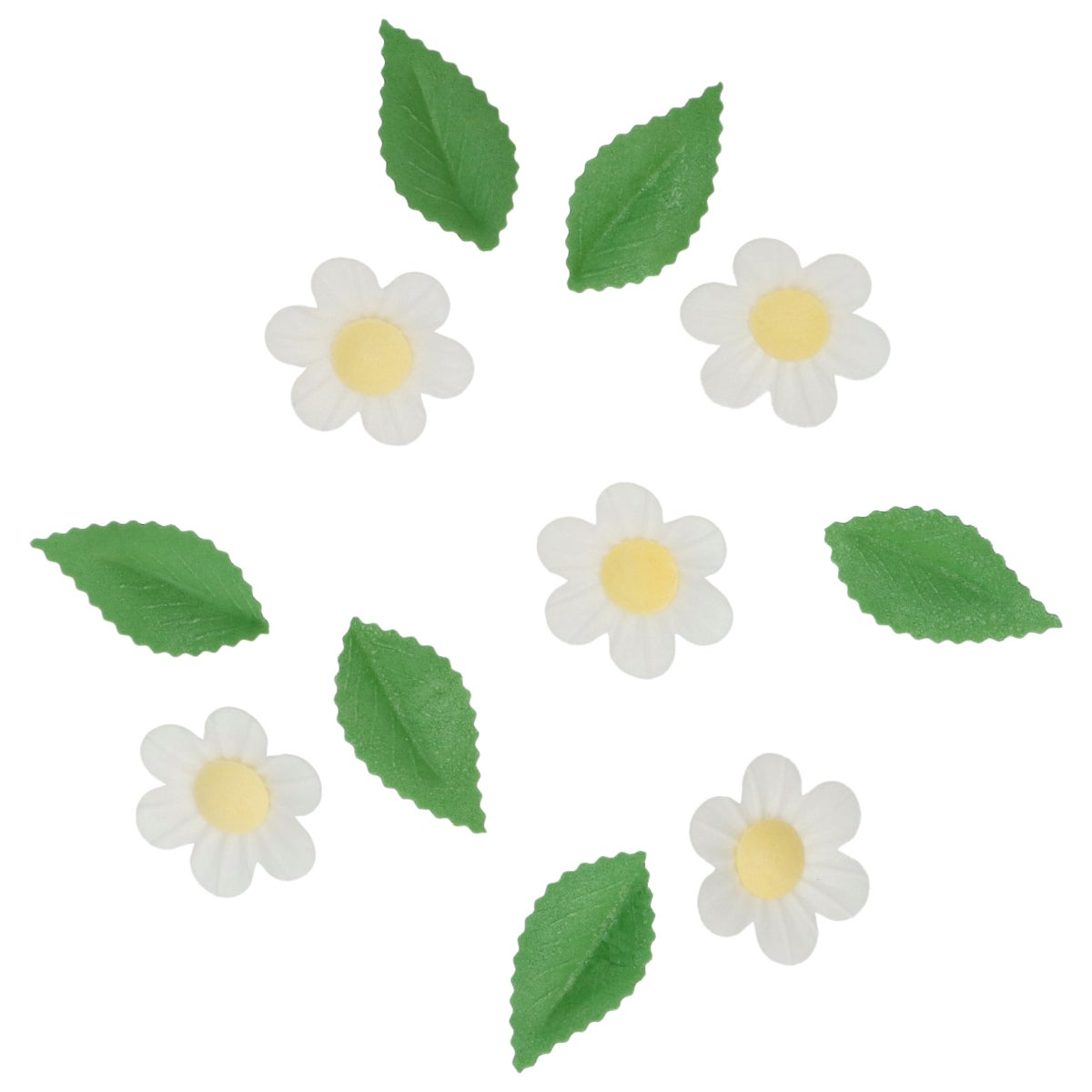 Wilton Edible Wafer Decorations Flowers & Leaves White set/11