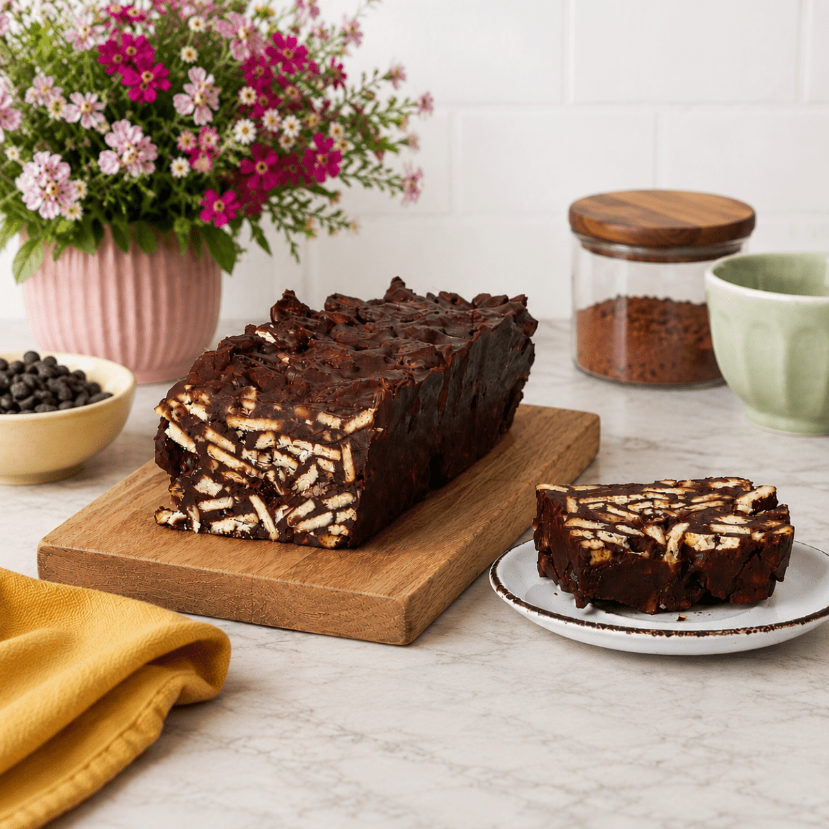 Dutch chocolate biscuit cake
