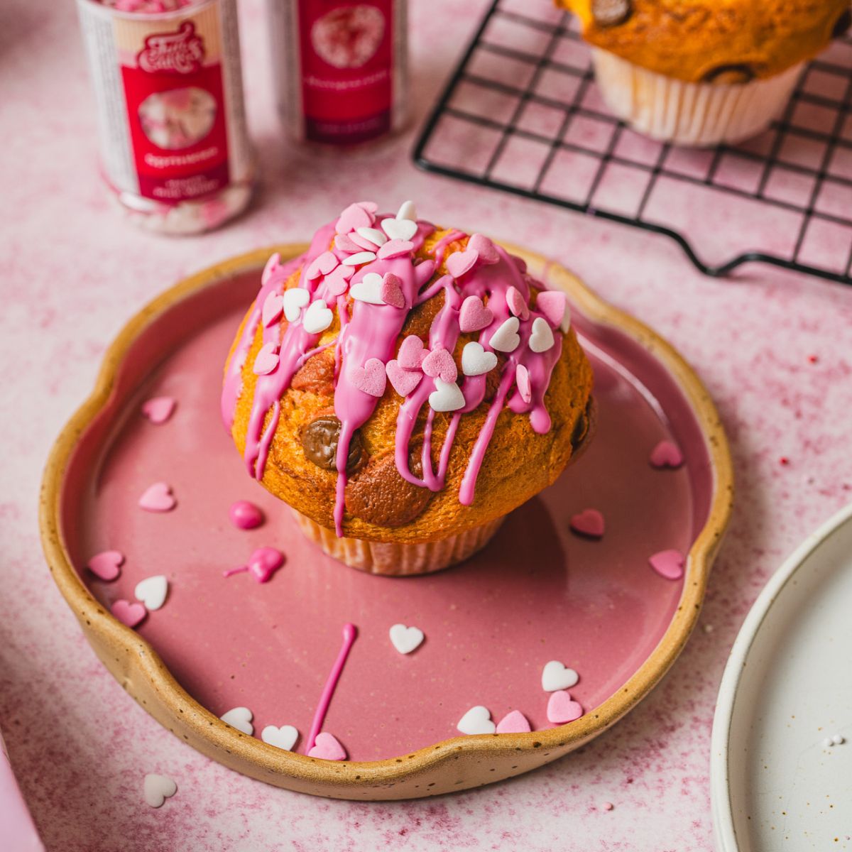 Chocolate Chip Muffins with Sweet Drizzle