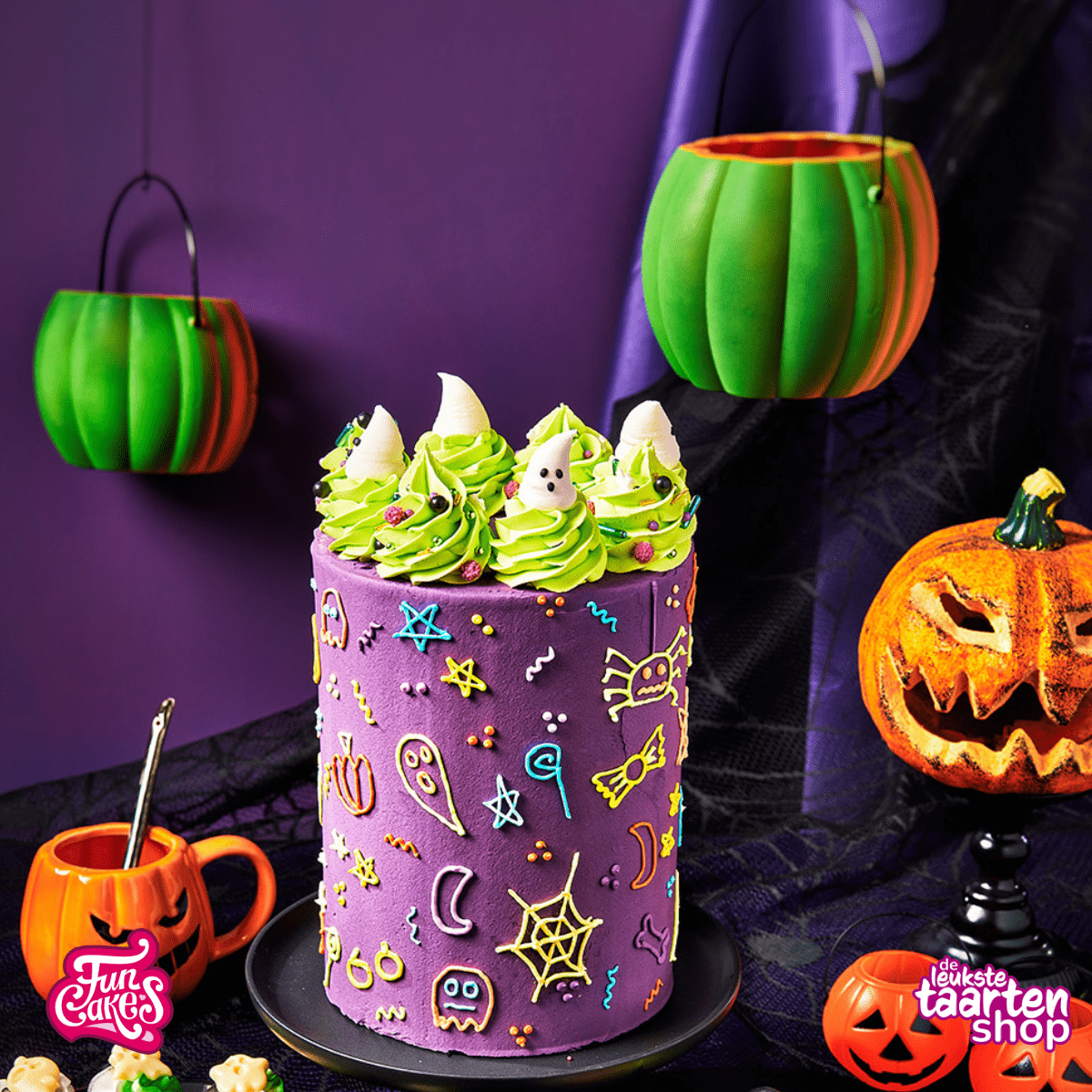 Neon Coloured Halloween cake