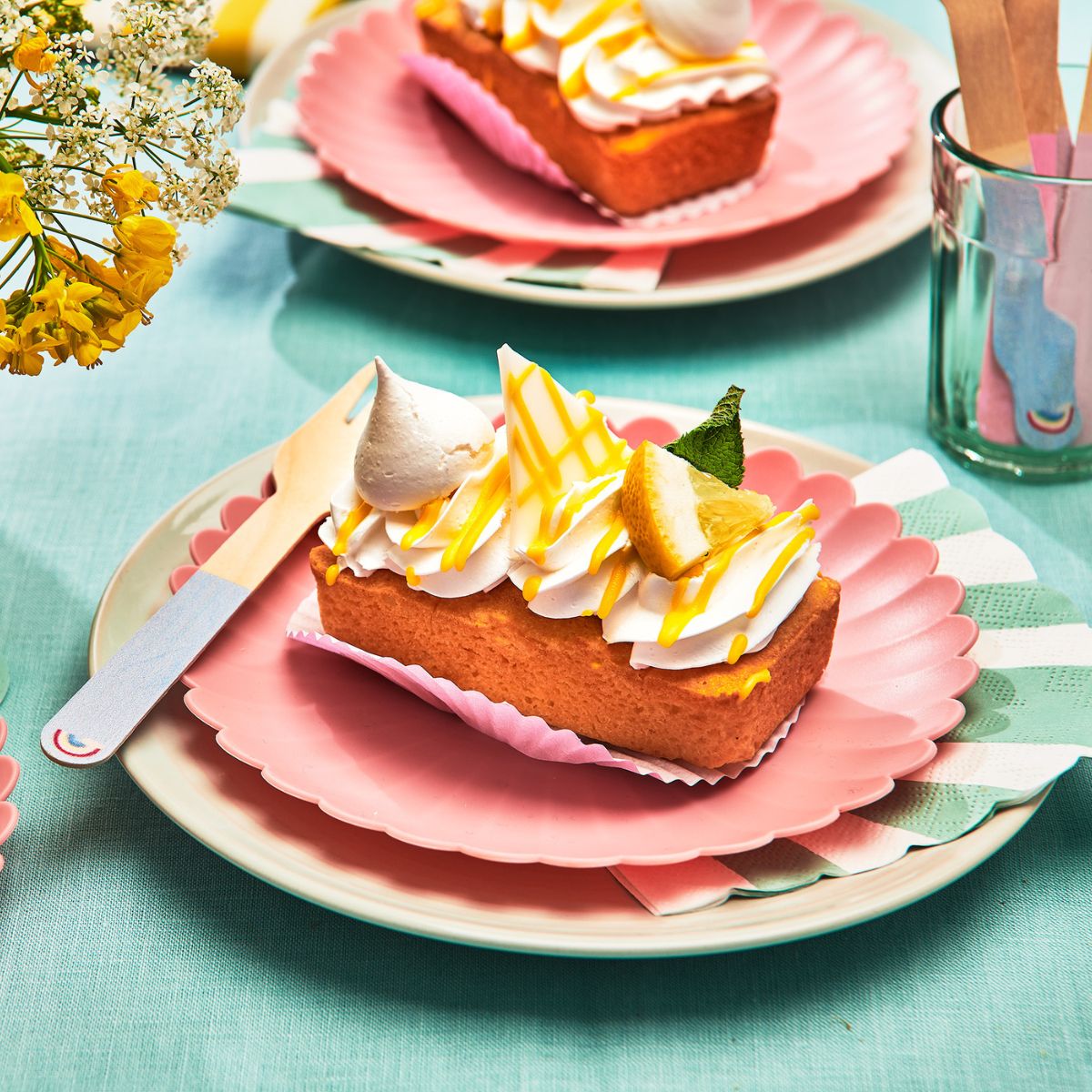 Mini Loaf Cake with Lemon Meringue Cream
